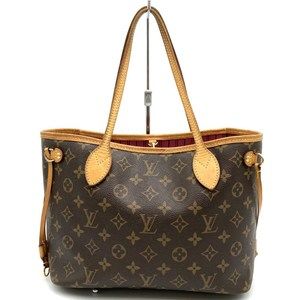LOUIS VUITTON Brown Monogram Leather Neverfull PM Tote Bag